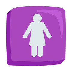 Women’s Room Emoji Icon Illustration. Toilet Information Vector Symbol Emoticon Design Doodle Vector.