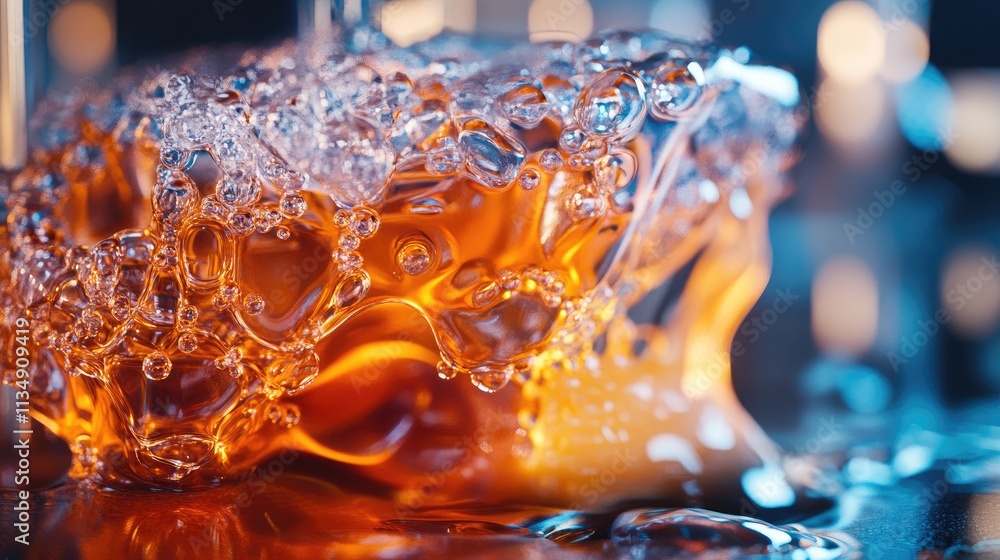 Poster 3d printer in action producing colorful molten plastic demonstrating advanced modeling technology in