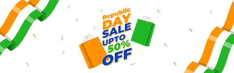 Vector illustration of India Republic Day Sale social media template