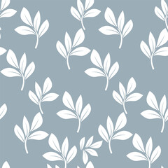 Wallpaper in Baroque style, damask. A seamless vector background. Blue and white texture Floral ornament.
