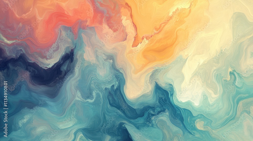 Poster soft abstract swirls in gentle colors ethereal background for creative and artistic designs