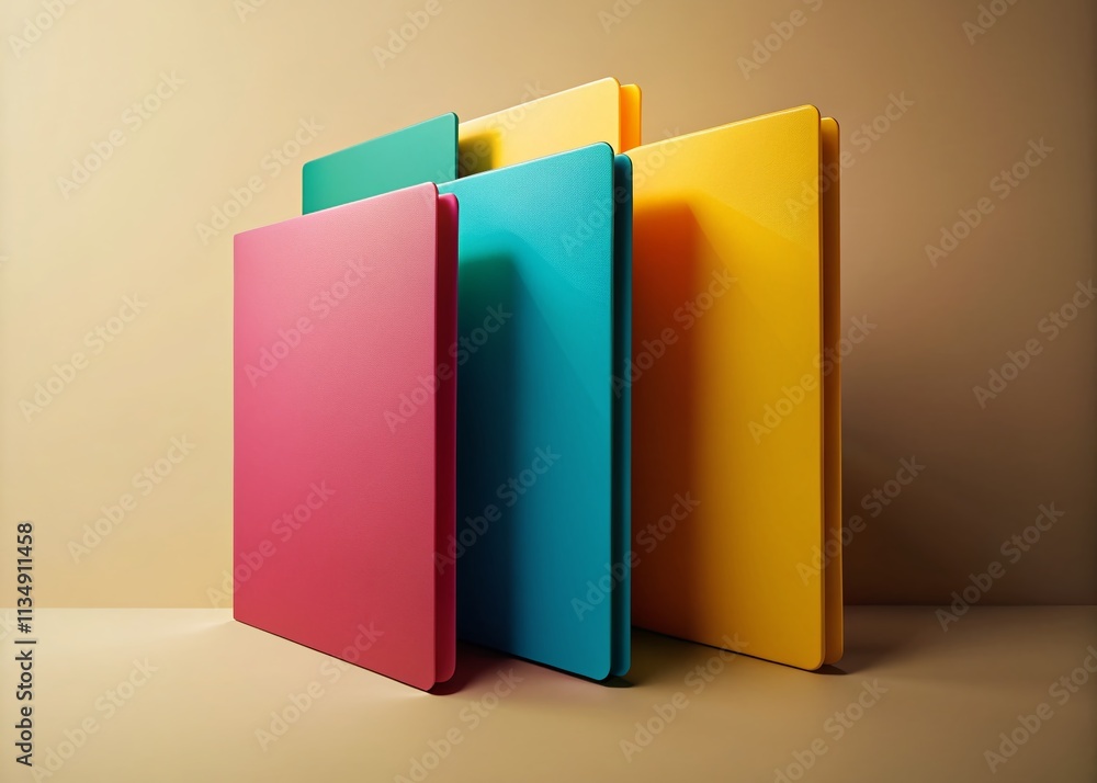 Poster elegant folder mockup in three distinct colors for professional presentation or branding use, ideal 