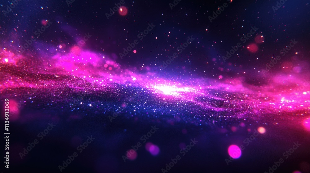 Poster vibrant abstract bokeh background with colorful blurred lights and sparkling stars creating a dreamy