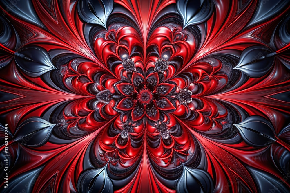 Poster elegant fusion of black and red modern abstract art for desktop wallpaper - a surreal exploration of