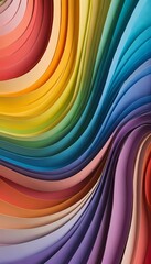 Textured rainbow backdrop with stacked paper layers