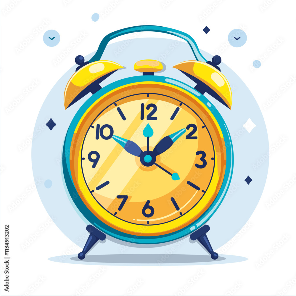 Poster alarm clock icon. flat illustration of alarm clock vector icon for web design.