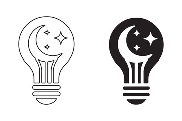  Light icon silouette on white background