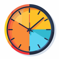 Vector illustration of a clock on a white background. Time is money