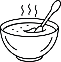 Cozy Steaming Bowl of Soup with Spoon Vector Illustration