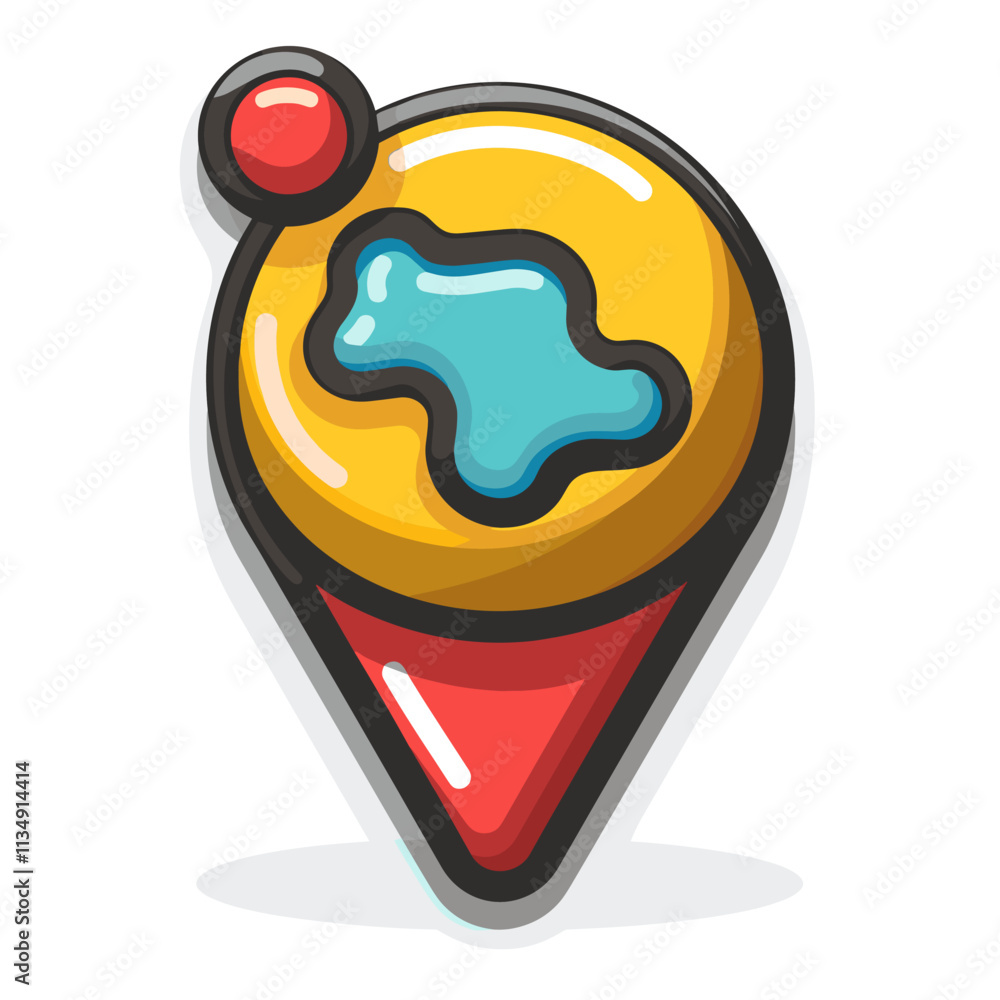 Poster map pointer icon. cartoon illustration of map pointer vector icon for web