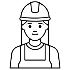 Minimalist Female Construction Worker Icon for Branding