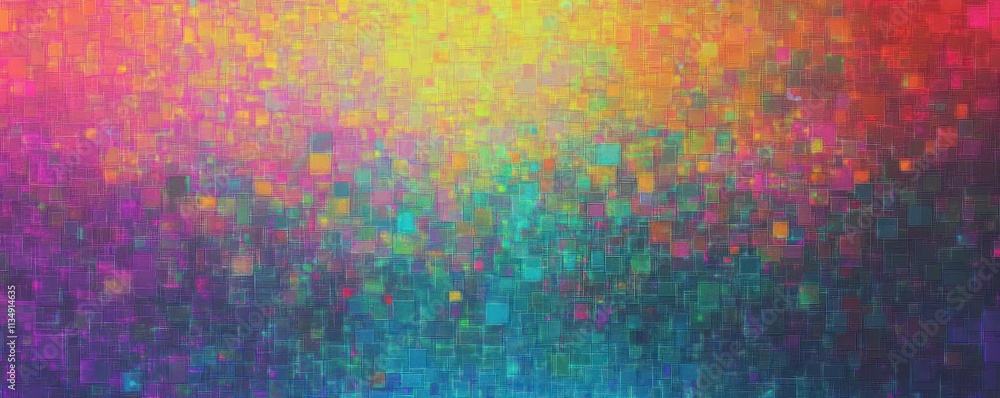 Poster vibrant pixelated abstract background with colorful patterns and soft diffused lighting