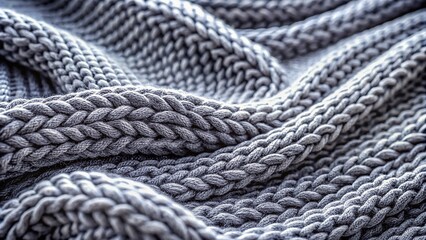Elegant Grey Knit Fabric Texture for Stylish Product Photography, Ideal for Fashion, Interior Design, Textiles, and Crafting Projects, Showcasing Softness and Versatility
