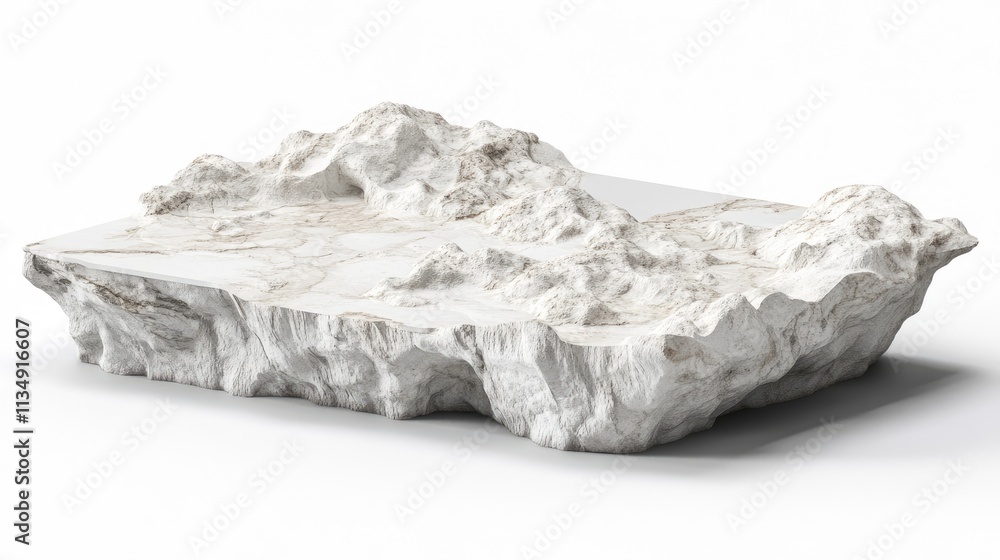 Aufkleber textured natural stone block on white background ideal for design and architectural applications or 
