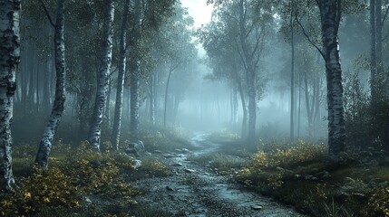 Obraz premium Thunderstorm Over Tropical Stream in Lush Jungle