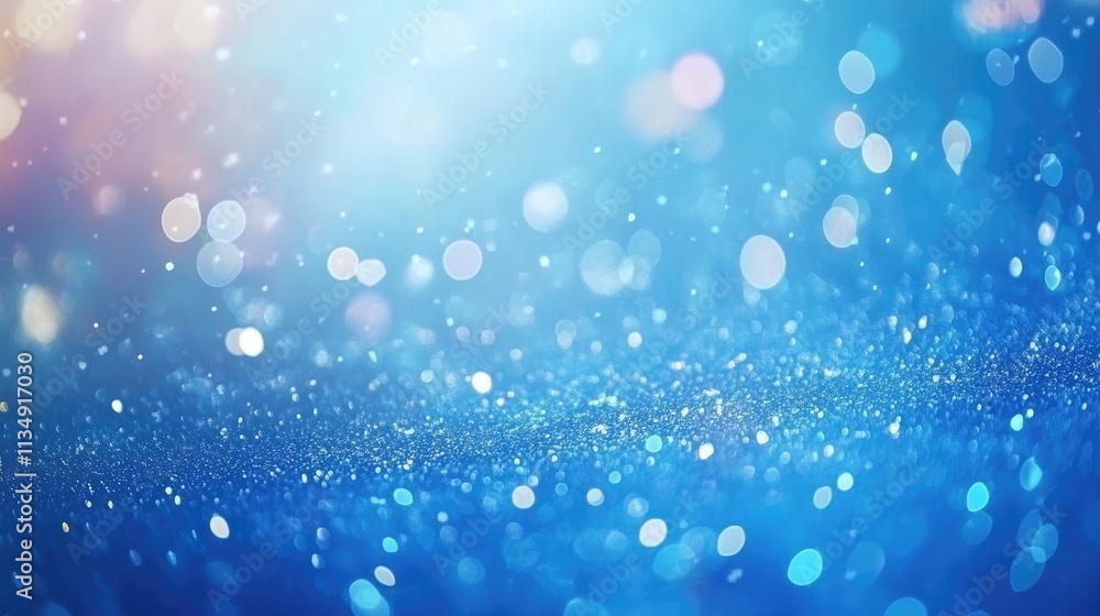 Poster abstract blue water surface texture with splashes and bubbles creating a tranquil background illumin