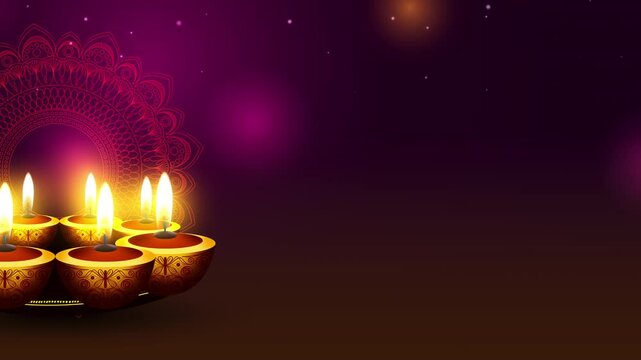 Animated Color-Changing Happy Diwali landscape Greeting