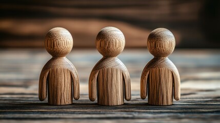 Wooden figurines representing security and safety measures for property management and debt collateralization in financial transactions
