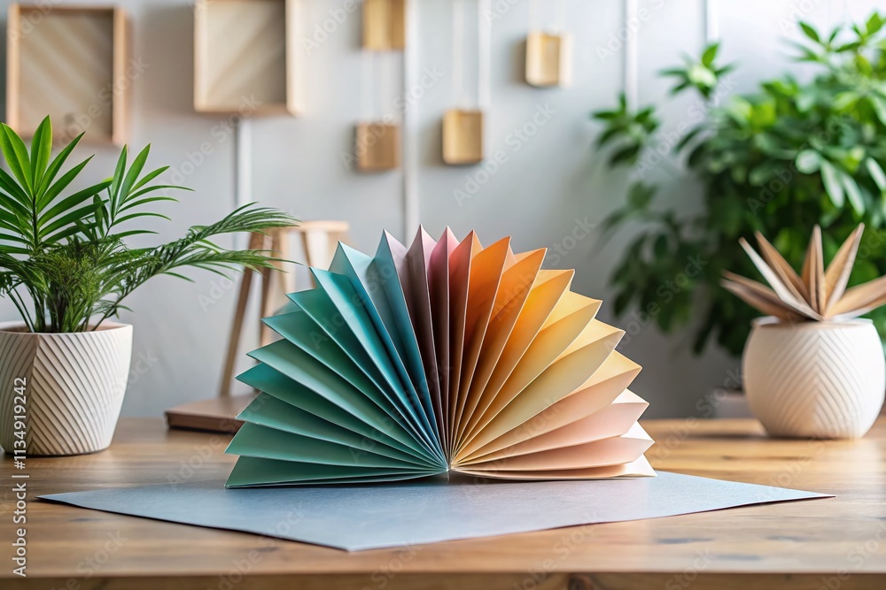 Poster elegant paper folded mockup displaying various creative designs and layouts for professional present