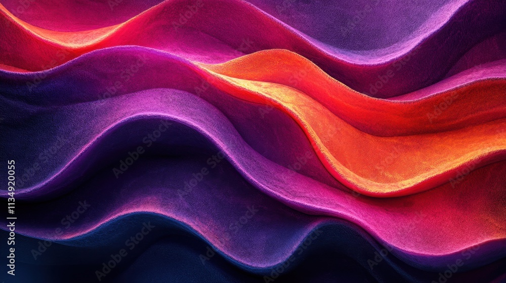 Poster vibrant waves of color flow harmoniously, creating a stunning abstract visual symphony in the heart 