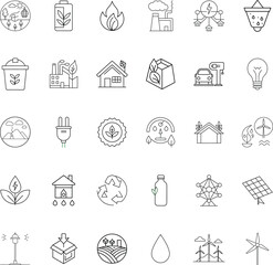 Renewable Energy Sources, Sustainability Icons, EcoFriendly Lifestyle, Green Technology, Climate Cha