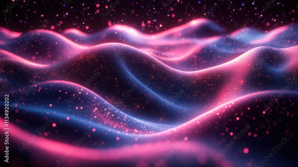 Aufkleber discovering the enchanting waves of light and color in a surreal dreamscape at twilight