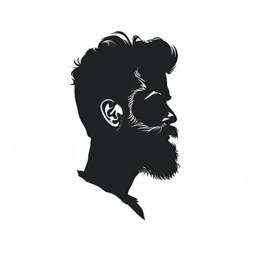recommend clip art: Beard hair style, silhouette vector