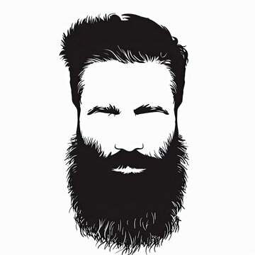 recommend clip art: Beard hair style, silhouette vector