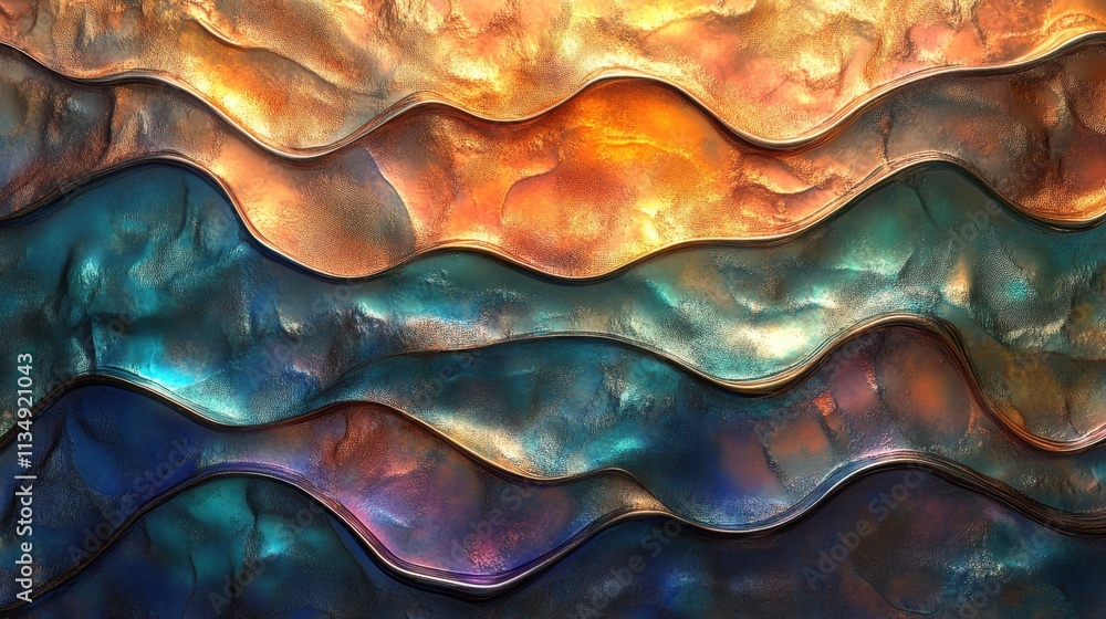 Aufkleber mesmerizing waves of color dance across the surface in a vibrant abstract artwork capturing the esse