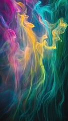 Obraz premium Celestial Energy Blends Abstract colorful smoke swirls, vibrant hues