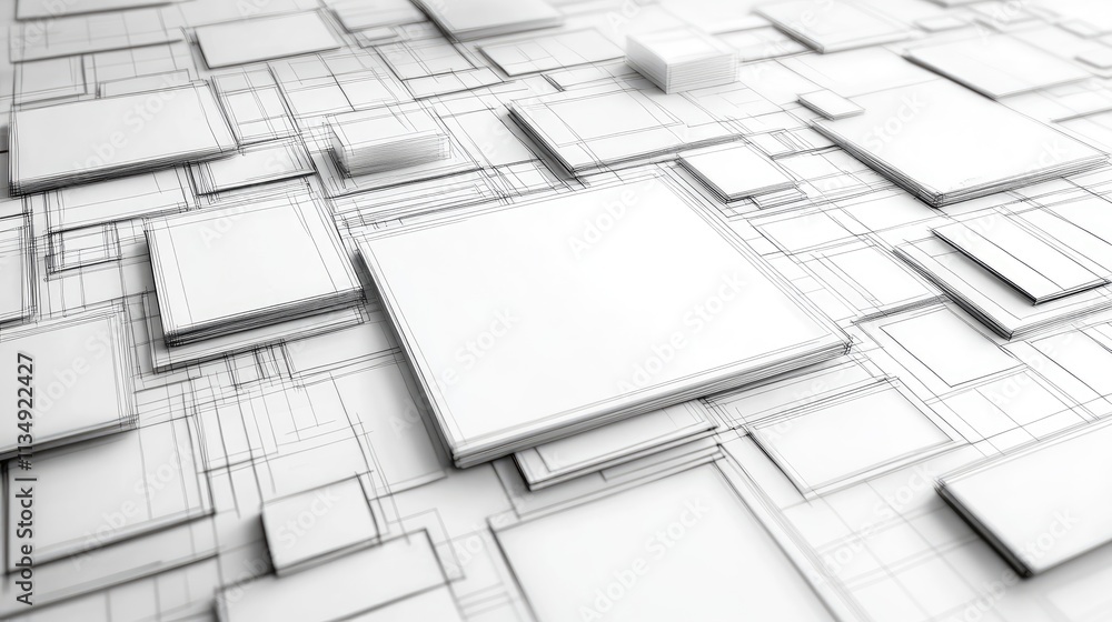 Poster user interface wireframe design layout for website and app development showcasing brainstorming and 