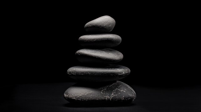 Zen stones stacked for balance and harmony, embodying the peaceful essence of meditation.