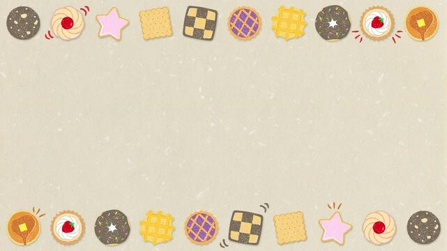 Baked goods illustration border (10 seconds loop)