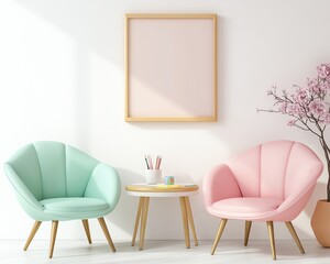 WorkLife Balance for Modern Parents, a shared home office and play area with pastel decor and practical design