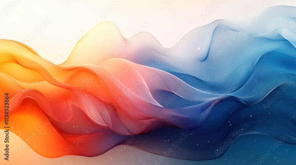 Poster ethereal waves of color blend harmoniously in a mesmerizing abstract display of light and movement