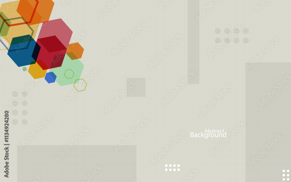 Aufkleber abstract background white grid line colorful polygonal shape futuristic tech creative vector backgro
