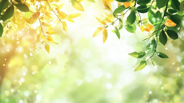 Blurred Abstract Nature Background with Green Leaves and Soft Light Ideal for Ecology and Sustainable Development Themes