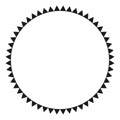 Round frame with geometric pattern for making stamps and patterns