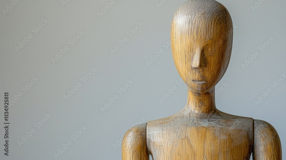 Poster wooden mannequin representing investment concepts with a focus on return on investment isolated on a