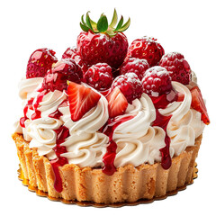 Strawberry Shortcake Cheesecake isolated on transparent background
