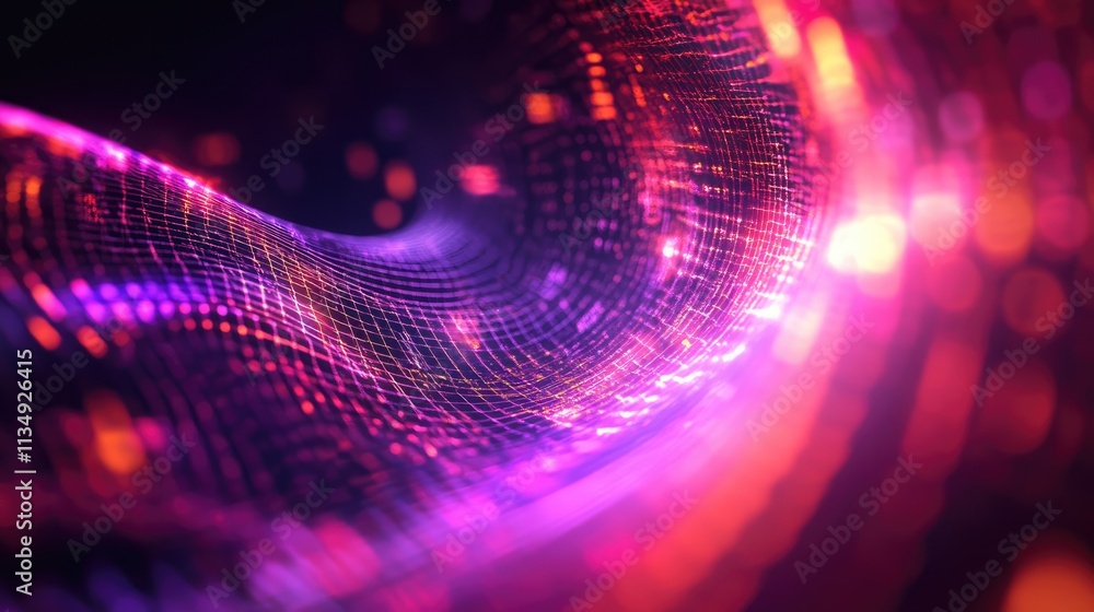 Poster 5g technology concept with vibrant light trails showcasing global networking and digital connectivit
