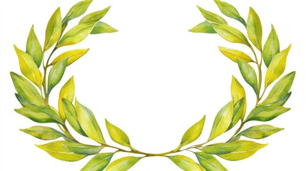 Geometric golden wreath design featuring green watercolor eucalyptus leaves ideal for wedding stationery and greeting card decor