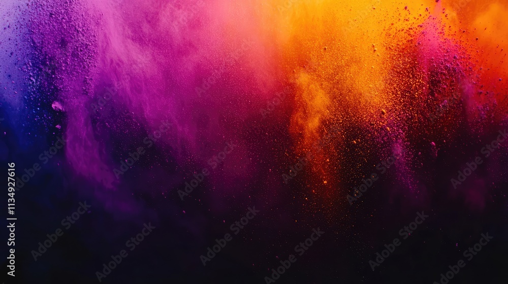 Aufkleber vibrant explosion of colored powder creating a stunning abstract backdrop in vivid shades against a 