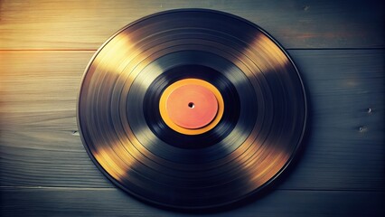 Vintage vinyl record with retro music inscription, retro, music, vinyl, record, vintage, groove, classic, nostalgic, old school