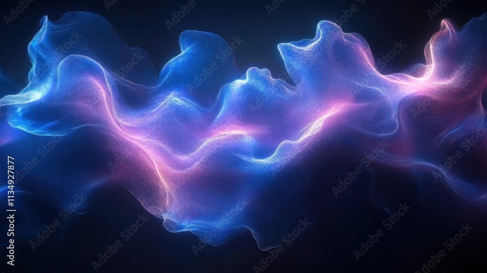 Poster colorful waves of light swirling in ethereal motion against a deep dark backdrop create a mesmerizin