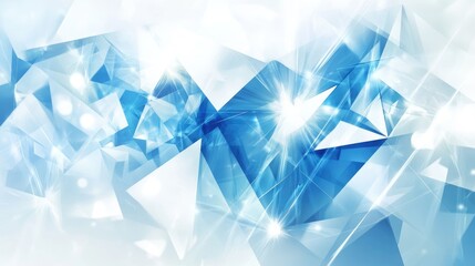 Futuristic Abstract Background with Crystal Clear Blue Lines and Geometric Shapes