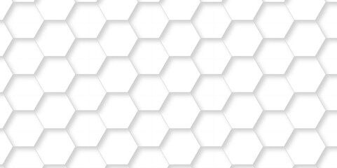 Naklejka premium Realistic geometric pattern White Hexagonal texture. Luxury White Pattern. 3D Futuristic abstract honeycomb mosaic white background. geometric mesh cell texture. modern futuristic wallpaper.