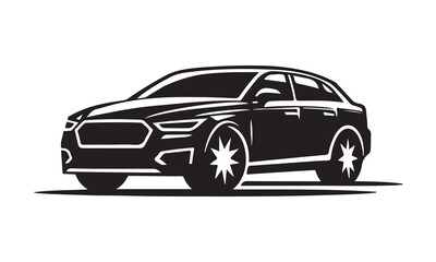 Car vector silhouette on white background.eps