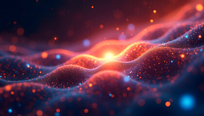 Fototapeta premium Abstract Quantum Energy Flow with Radiant Circular Patterns