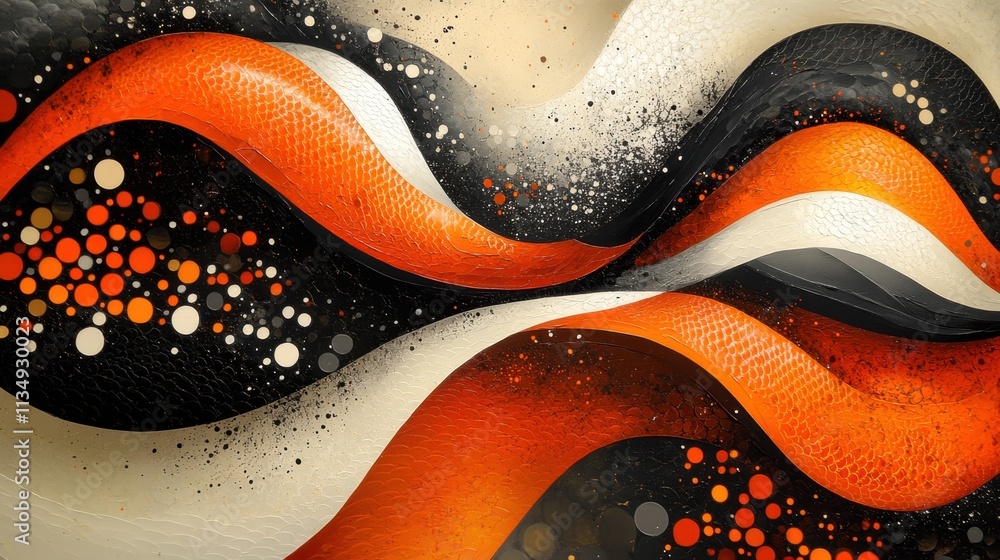 Poster colorful abstract waves dance in motion, creating a mesmerizing flow of energy and creativity in vib